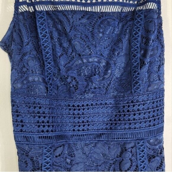 TOPSHOP Strappy Crochet Lace Bodycon Short Party Dress Size 6 - Picture 2 of 5